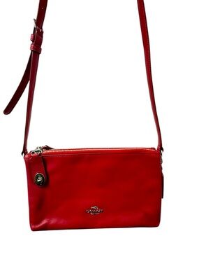 Coach Red Leather Crossbody Pouch